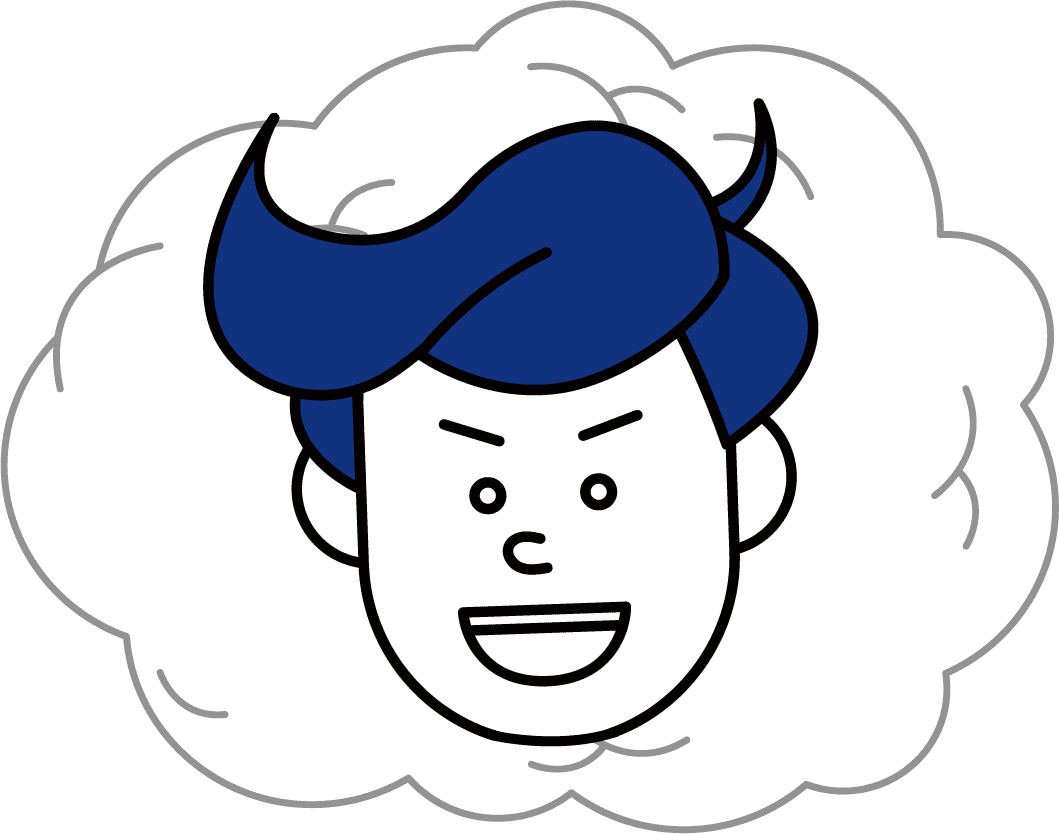 よくばりさんの顔
